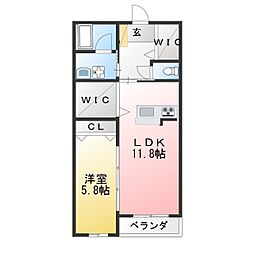 グランスタジオ安西 1LDKの間取図画像