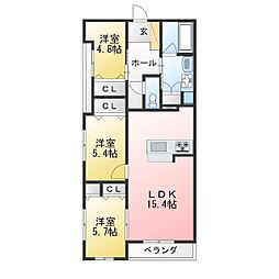 グランスタジオ安西 3LDKの間取図画像