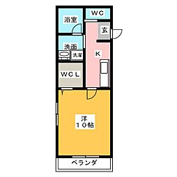 リベルテ双葉町 1Kの間取図画像
