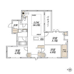 グランメール安東 3LDKの間取図画像
