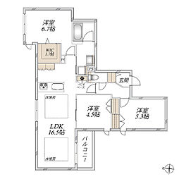 グランメール安東 3LDKの間取図画像