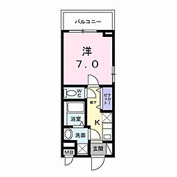 フラッグシップ中町 1Kの間取図画像