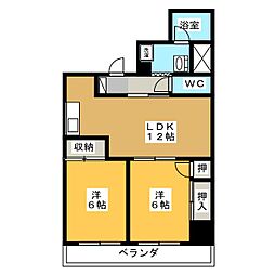 インペリアルコート両替町 2LDKの間取図画像