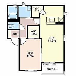 サイプレス西千代田 1LDKの間取図画像
