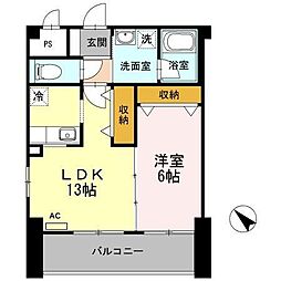 ハピオ葵 1LDKの間取図画像