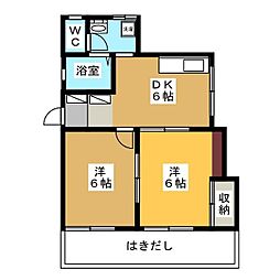 パ・ドゥ斉藤 2DKの間取図画像
