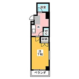 インペリアルコート両替町 1Kの間取図画像