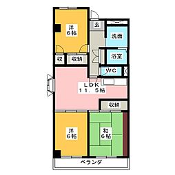 ブルースカイ2 3LDKの間取図画像