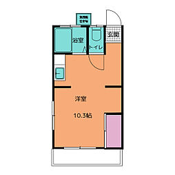 フジハイツ ワンルームの間取図画像
