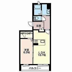 クレアールK 1LDKの間取図画像