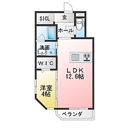 L'ALLUR I 1LDKの間取図画像
