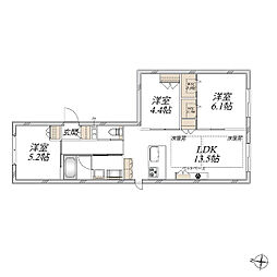 ヴァレールコート 3LDKの間取図画像