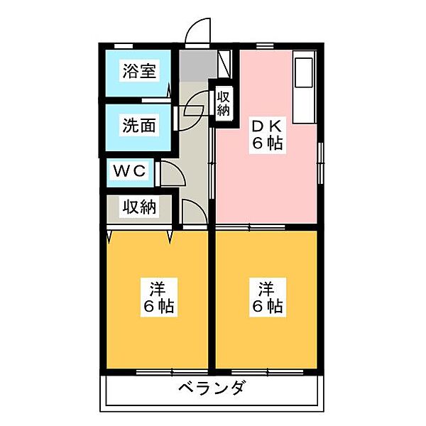 ウィル洋光台 ｜静岡県静岡市駿河区大谷(賃貸アパート2DK・2階・44.33㎡)の写真 その2