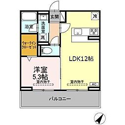 セレーナ東静岡 1LDKの間取図画像