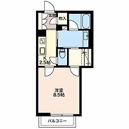 ボンヌ・シャンス3 1Kの間取図画像
