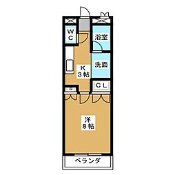 ムーランルージュ 1Kの間取図画像