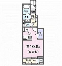 S・GVI ワンルームの間取図画像