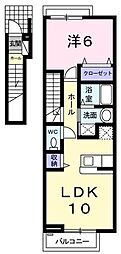 ボルピイ 1LDKの間取図画像