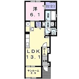 フォレ リジェール 1LDKの間取図画像