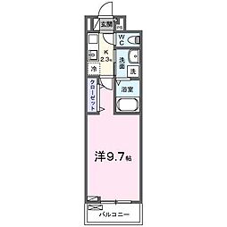 ヒカルサ静岡春日町 1Kの間取図画像