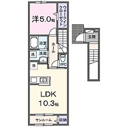 マウントハイツ 1LDKの間取図画像