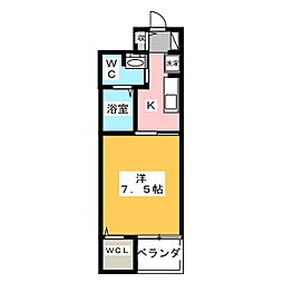 ソレイユ静岡 1Kの間取図画像