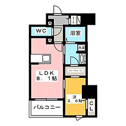 アガティス東静岡 1LDKの間取図画像