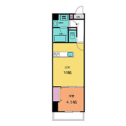 イーダッシュ中田 1LDKの間取図画像