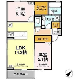 恵比寿の森 2LDKの間取図画像