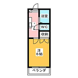 プチシャトー 1Kの間取図画像