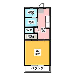 メゾン小野田 1DKの間取図画像