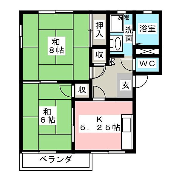 ルミエール古沢I ｜静岡県静岡市清水区馬走(賃貸アパート2K・2階・43.75㎡)の写真 その2