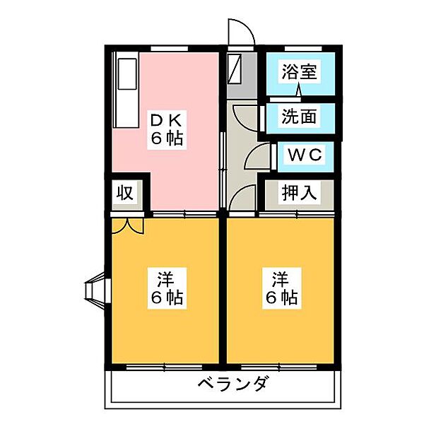 プラスパーハイツ ｜静岡県静岡市清水区馬走北(賃貸アパート2DK・2階・44.00㎡)の写真 その2