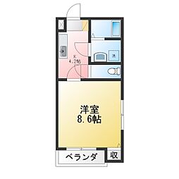 サーラー・イサラ 1Kの間取図画像