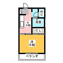 メゾン原 1Kの間取図画像