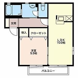 ボンヌ・シャンス壱番館 1LDKの間取図画像