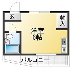 アルファハイツ ワンルームの間取図画像