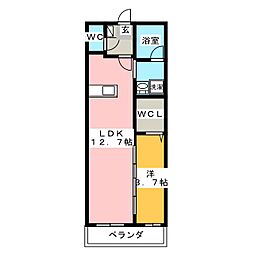 ドルチェヴィータ東静岡 1LDKの間取図画像