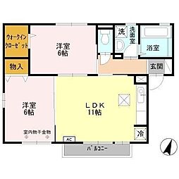 アリエッタ 2LDKの間取図画像