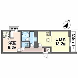 ARTIS C?URT 1LDKの間取図画像