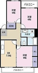 クレッセント瀬名 3DKの間取図画像