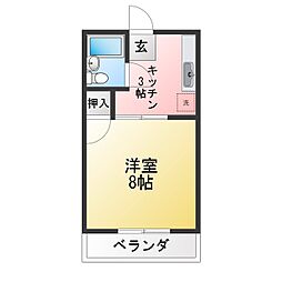 サンハイツ 1Kの間取図画像