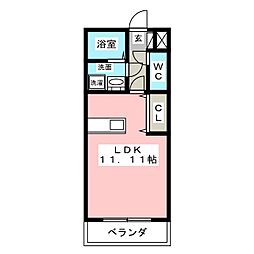 アドヴァンス三保 ワンルームの間取図画像