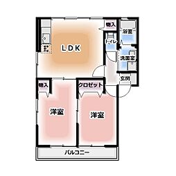 MICKEY 2LDKの間取図画像