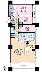 ベイタワー清水 3LDKの間取図画像