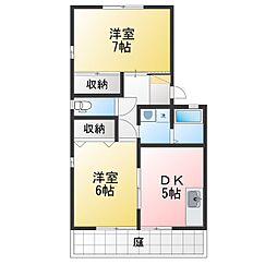 ディオールA 2DKの間取図画像