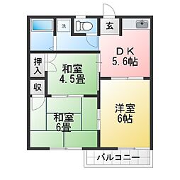 ハイコーポK 3DKの間取図画像