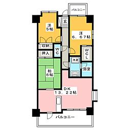 サーパス江尻 3LDKの間取図画像