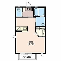 サンセールK ワンルームの間取図画像