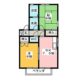 リーベンハービー 2DKの間取図画像